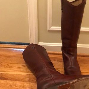 Frye Melissa Button Boots in Cognac